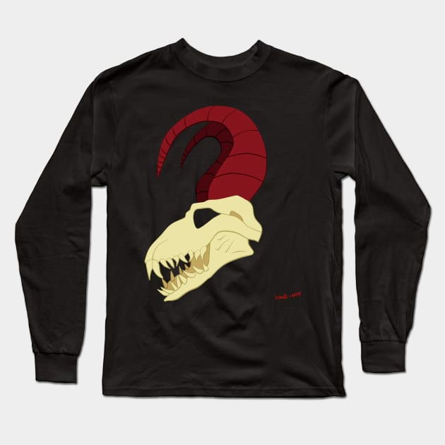 Hellhound Skull Long Sleeve T-Shirt by Bloodfire09